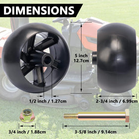 KOOTANS deck wheels with 2-3/4in width reduce deck contact.