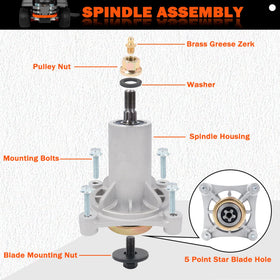 KOOTANS spindle assembly compatible with 42–54 inch decks broad replacement options