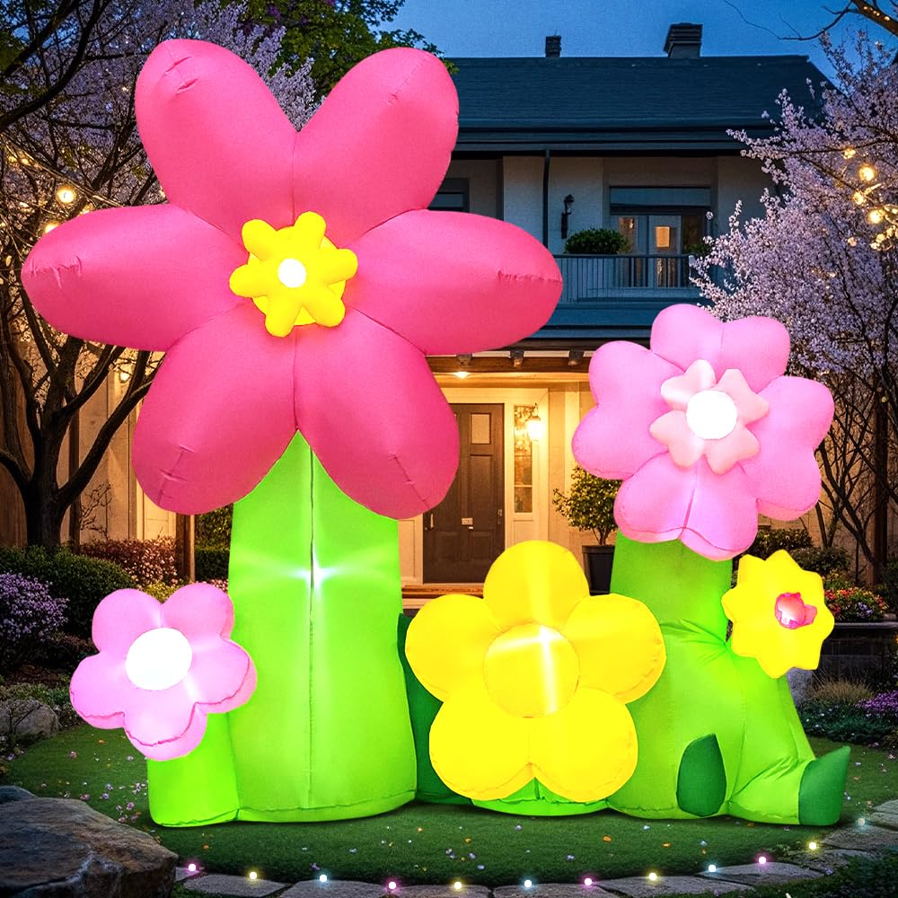 KOOY 6FT inflatable flowers brighten backyard celebrations with spring vibes