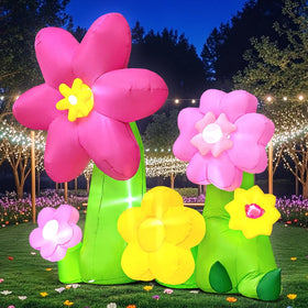 KOOY inflatable flower includes stakes and drawstrings for secure setup