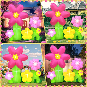 KOOY inflatable flowers with LED lights brighten festive garden décor