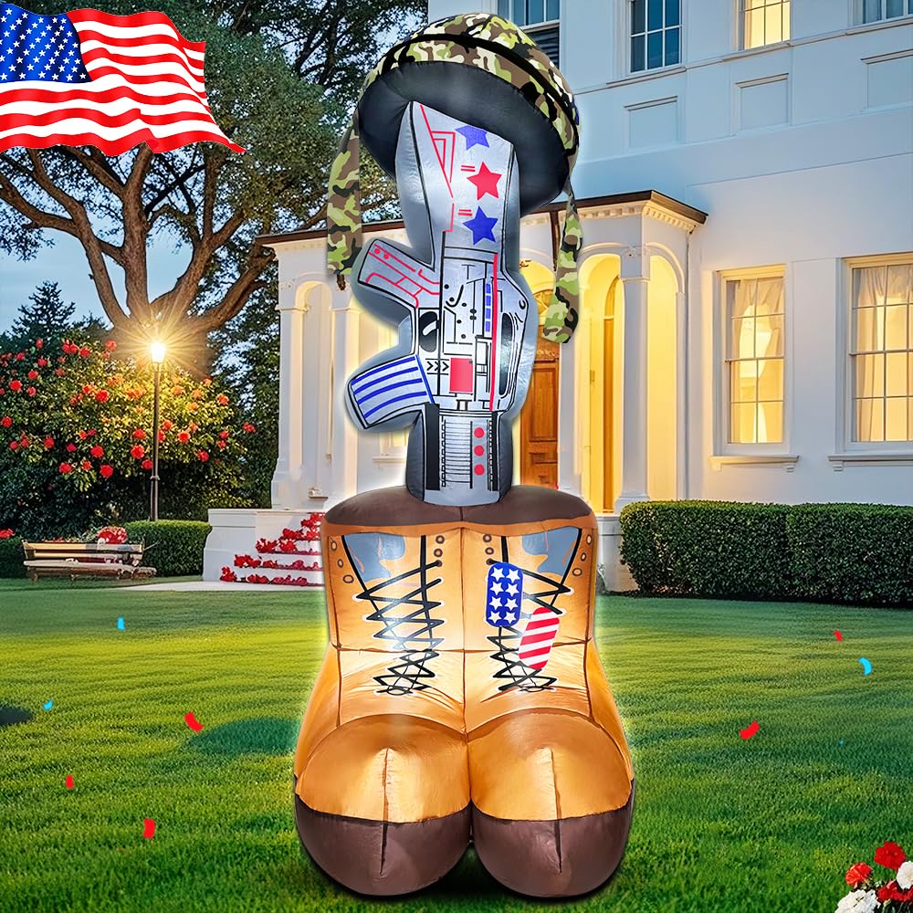 KOOY Memorial Day inflatable boots detail focusing on durable stitching and realism