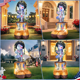 KOOY Memorial Day inflatable gun detail showcasing bright, attention-grabbing illumination