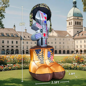 KOOY Memorial Day inflatable hat detail emphasizing festive accents and patriotic appeal