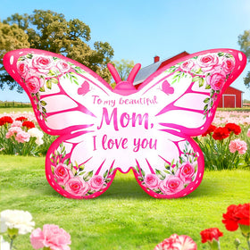 KOOY Mother's Day butterfly inflatable front view brightens outdoor space