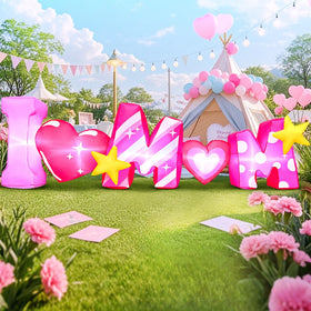 KOOY Mothers Day inflatable with LED lights brightens your yard for celebrations.