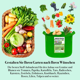 Kopotma multicolor grow bags featured with vegetables for vibrant growth.