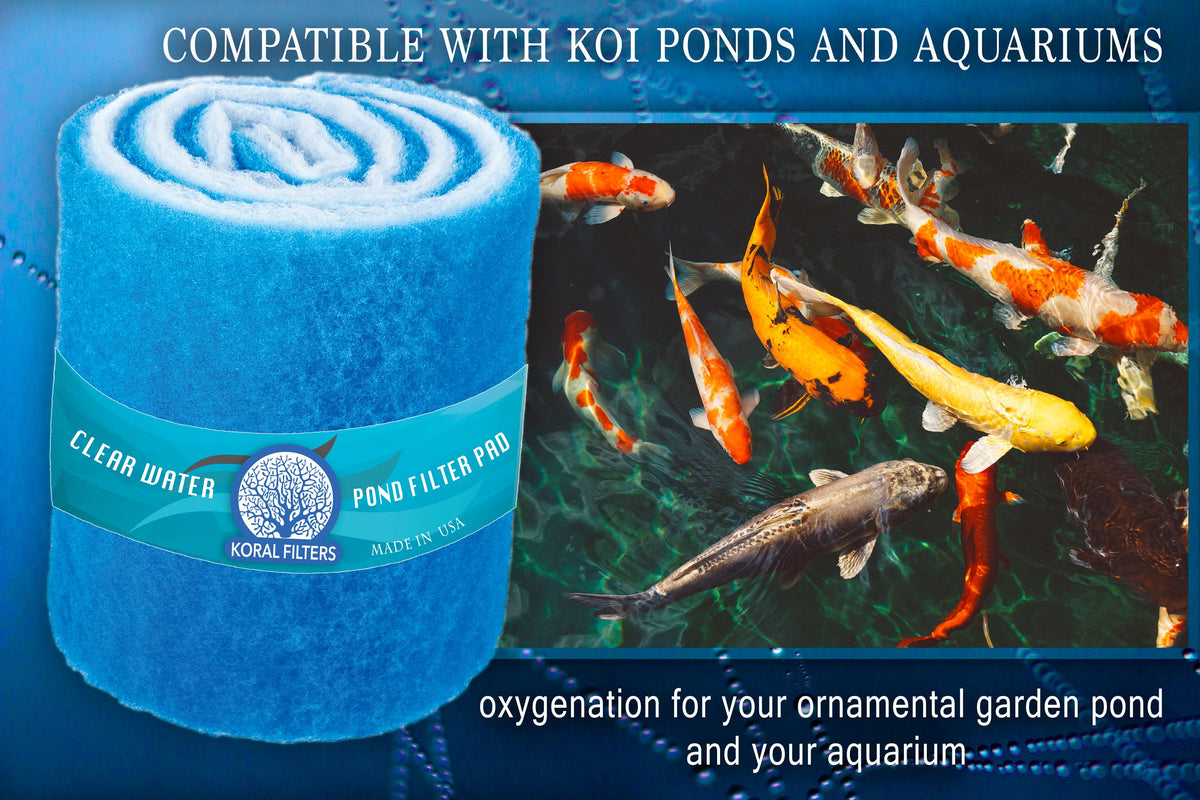 Koral Filters durable media roll resists wear for long-term pond use.