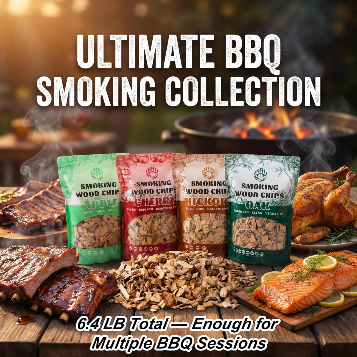 KORELION WOOD Four-flavor variety pack for versatile smoking sessions.