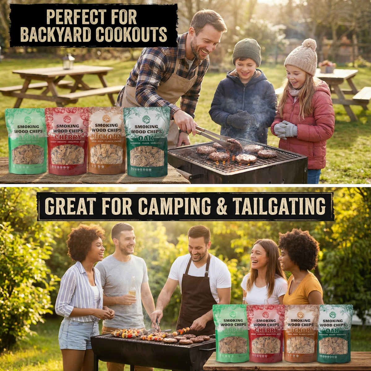 KORELION WOOD Long-burn smoker chips ideal for extended barbecues.