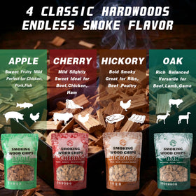 KORELION WOOD Oak chips for a smooth, balanced finish on vegetables and poultry.