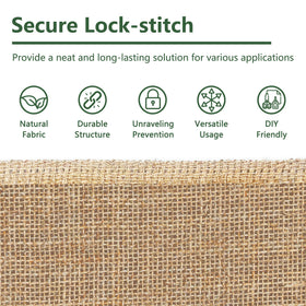 Koretech burlap roll for DIY crafts like bags and table linens.