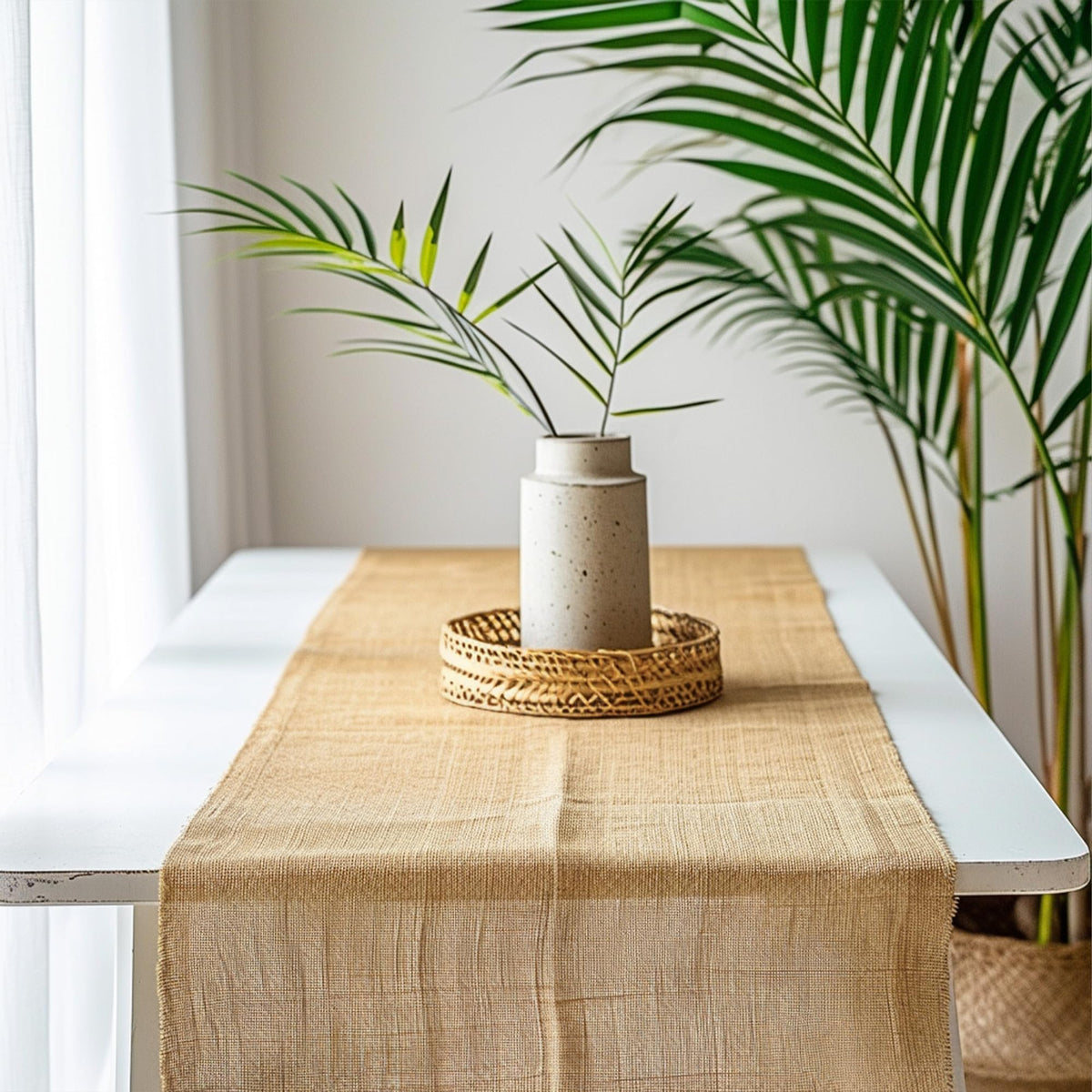 Koretech burlap roll wrapped around tree trunks for warmth and frost protection.