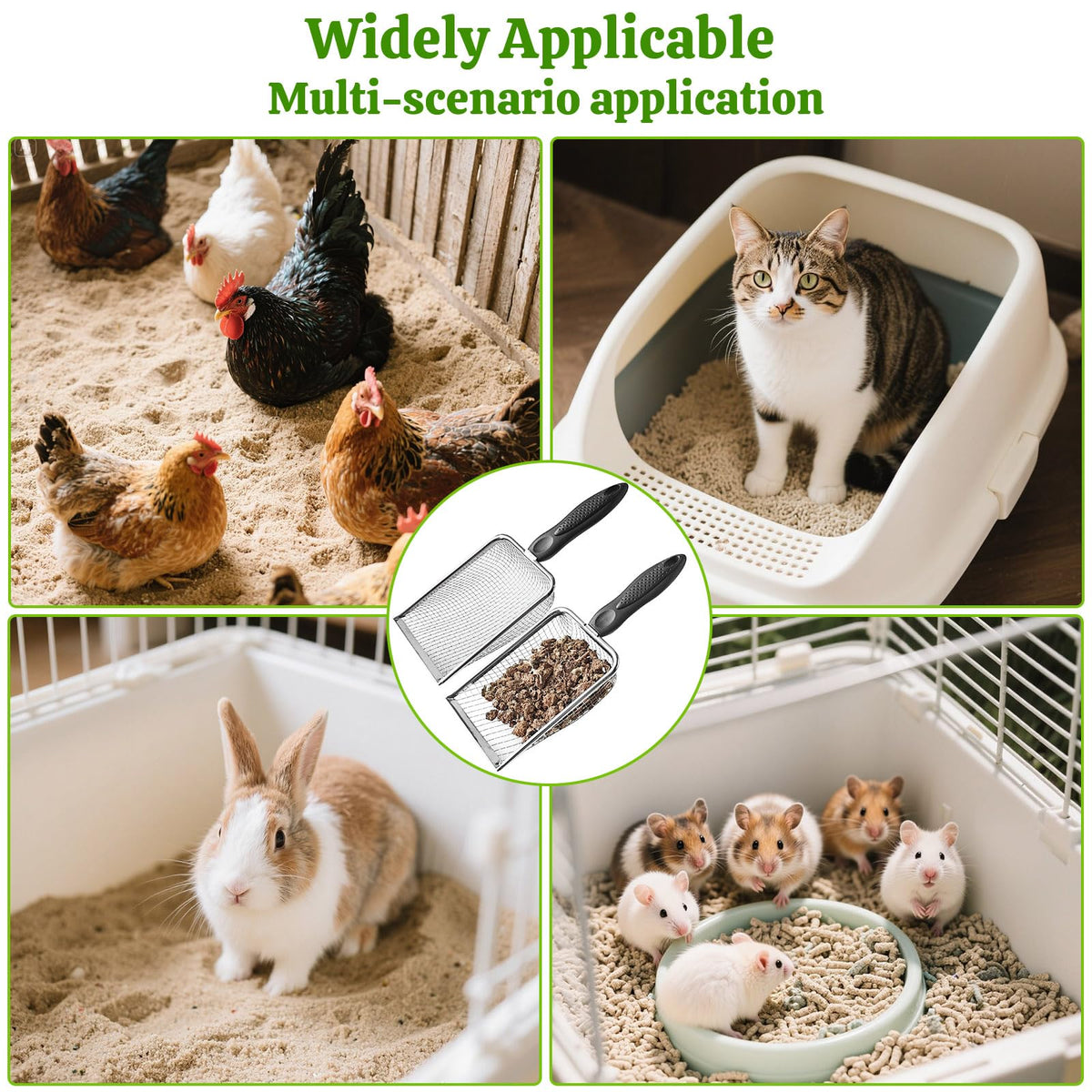 KOROI heavy-duty coop rake and scoop tool for backyard flocks.