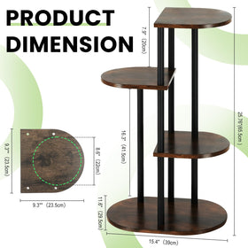 Korrie Home tiered plant stand in corner setup displaying five potted plants efficiently.