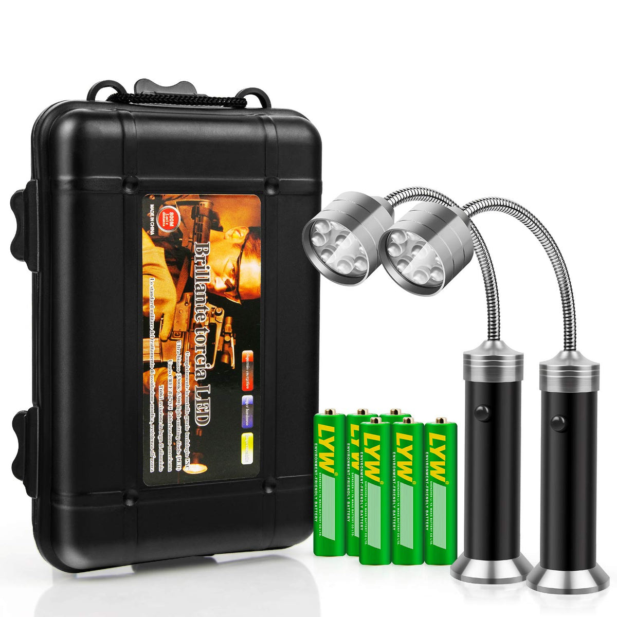 Batteries included for immediate use with both lights.