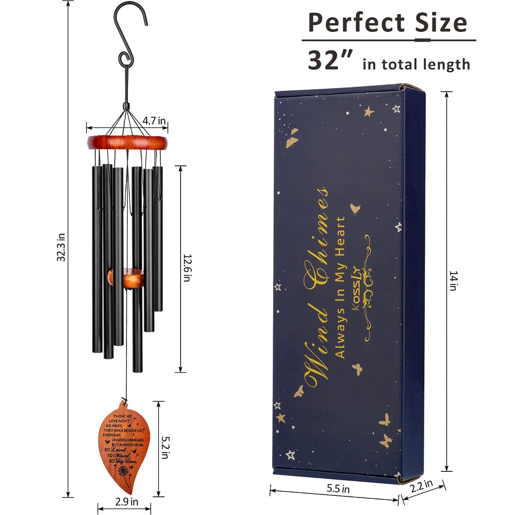 KOSSLY wind chimes producing deep, soothing tones for a calming space