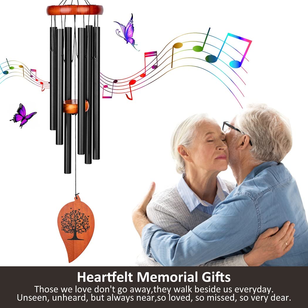 KOSSLY sympathy wind chimes with engraved poem, a meaningful memorial keepsake
