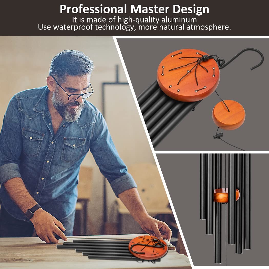 KOSSLY wind chimes with powder-coated copper-vein metal tubes for weather resistance