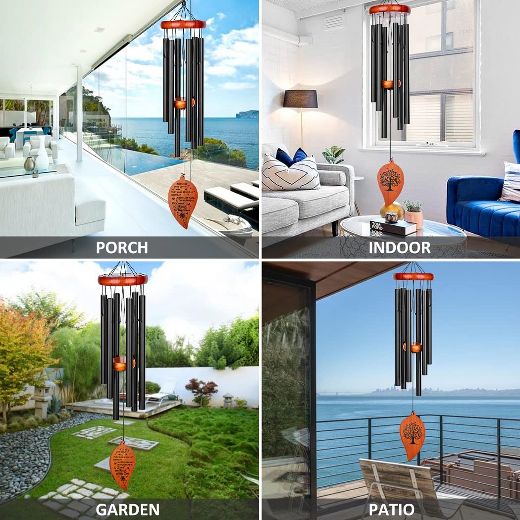 KOSSLY sympathy wind chimes displayed in garden or balcony setting