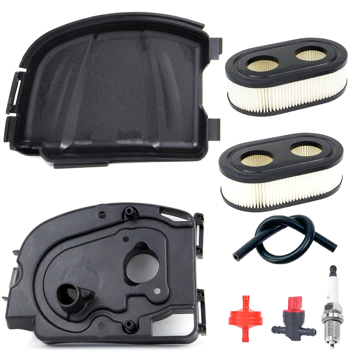 Koubliztic air filter cover base assembly kit side view, durable Briggs and Stratton compatibility