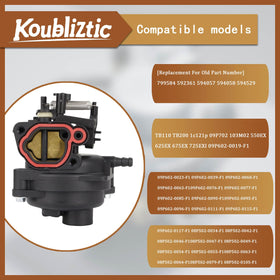 Koubliztic carburetor kit compatibility with Briggs Stratton and Troy-Bilt engines