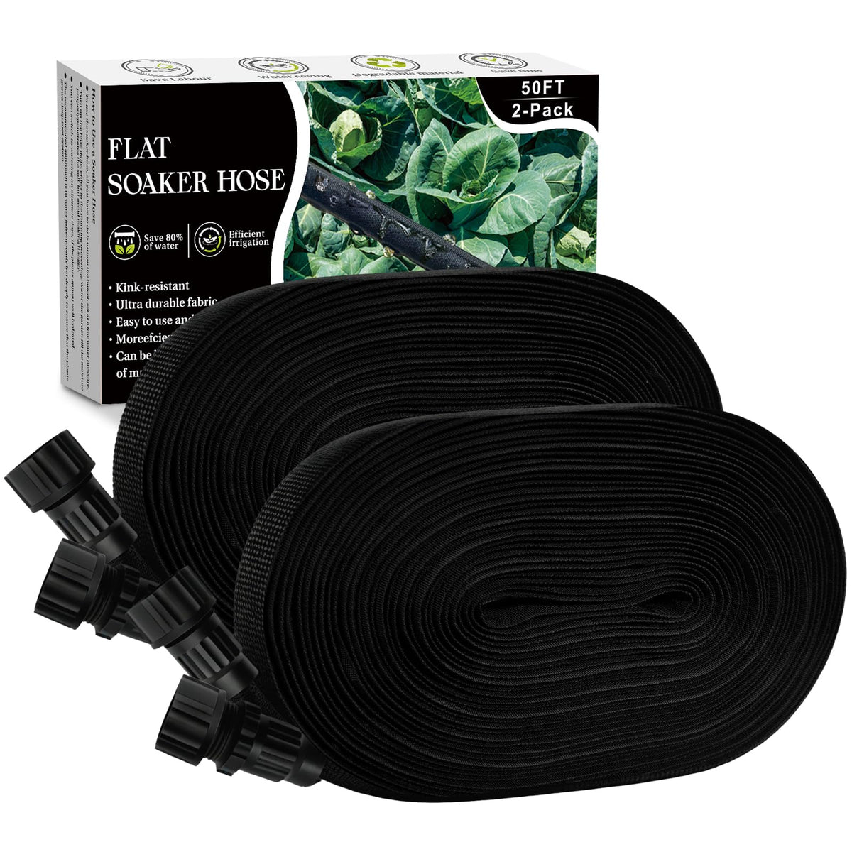 Koulate soaker hose 100ft flat layout delivers uniform watering to garden beds.