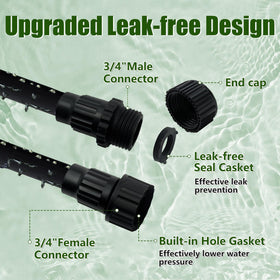 Koulate Soaker Hose garden irrigation adapts to lawns, beds, and vegetable plots.