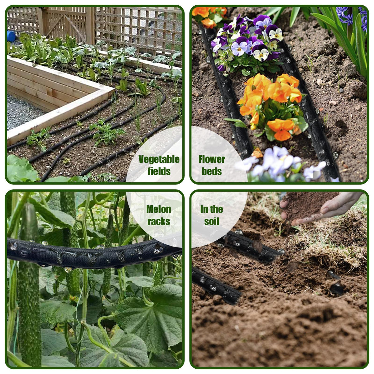 Two-pack Koulate soaker hose provides flexible irrigation for lawns and vegetable plots.