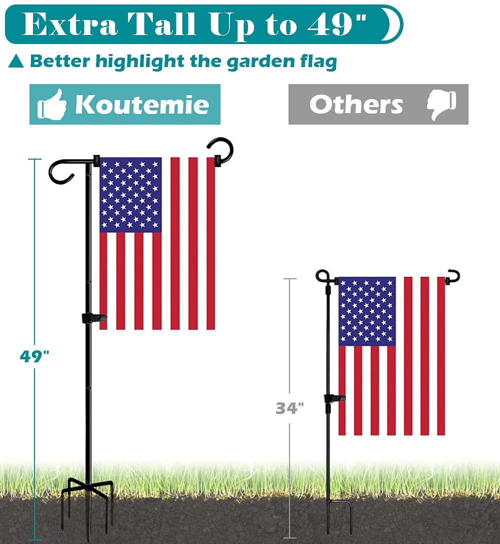 Koutemie 5-prong base provides sturdy support against wind.