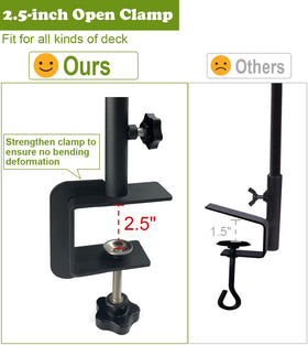 Koutemie adjustable deck hook clamp ensuring secure fit on rails