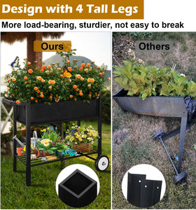 Koutemie deep planting box provides ample soil space for vegetables