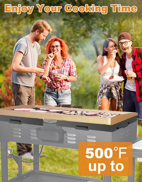 Koutemie guards fit hood and side shelves for integrated grilling.
