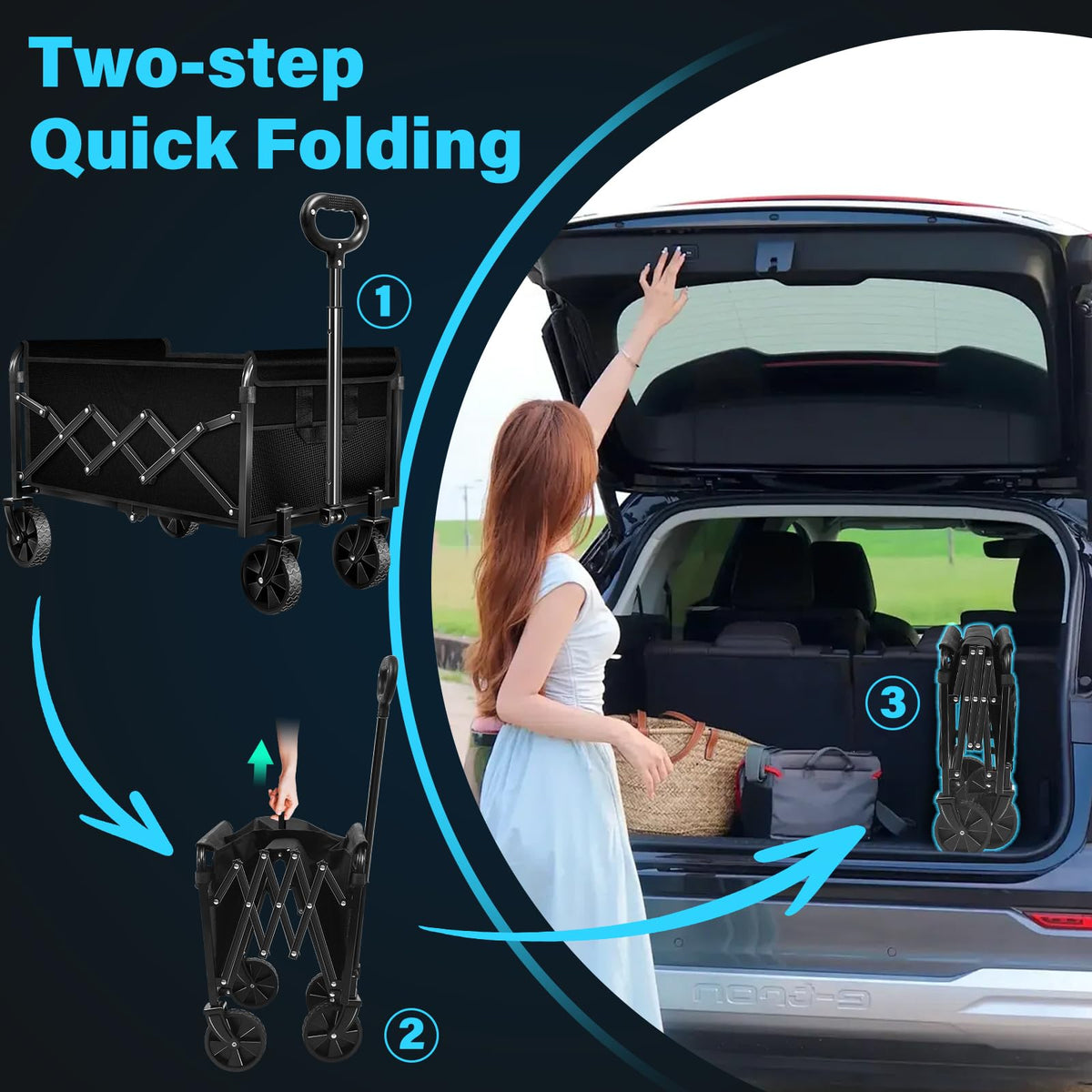 Kovryx collapsible wagon 120 L cargo area for large loads
