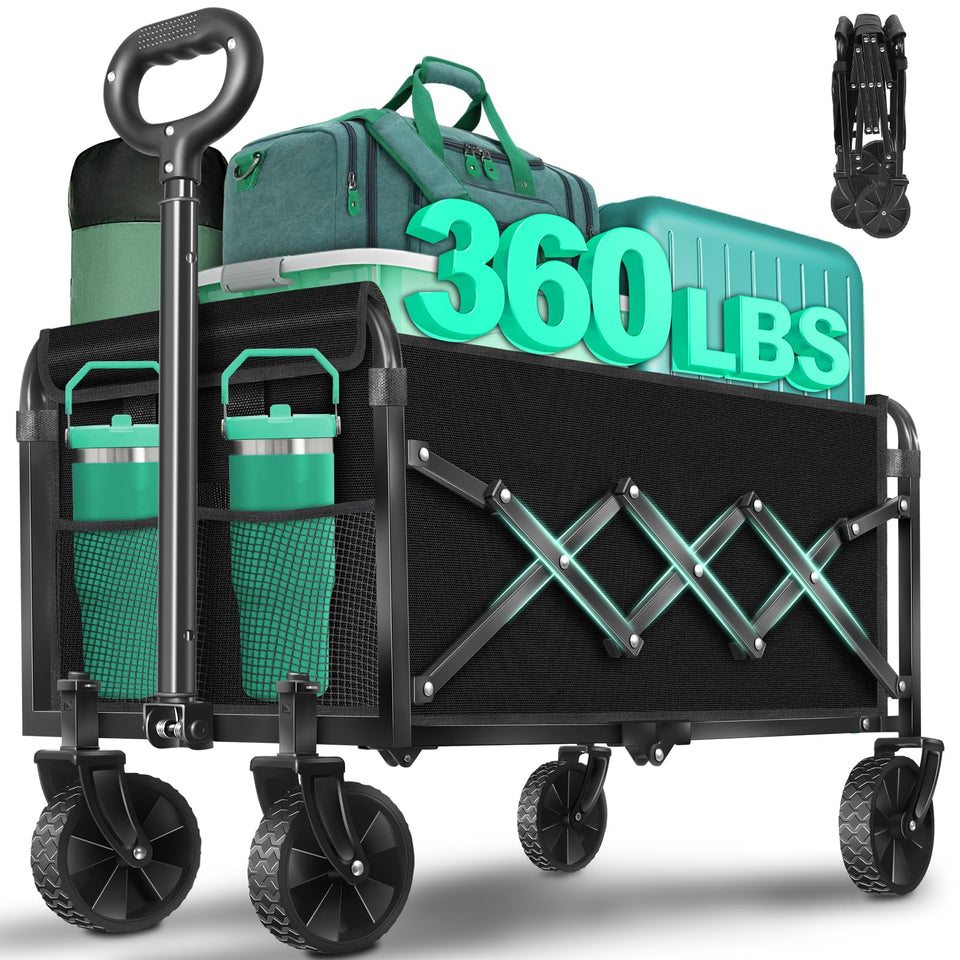 Kovryx Collapsible Wagon folded for compact storage saving trunk space