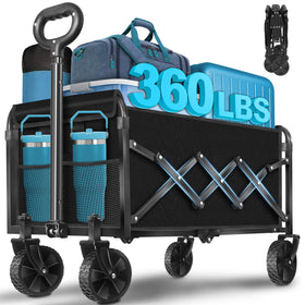 Kovryx collapsible wagon open with ample cargo space for groceries and gear