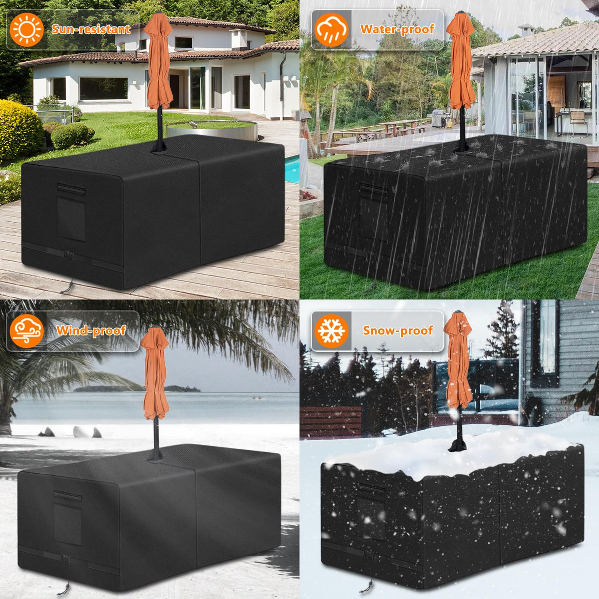 Kovshuiwe wind-resistant outdoor cover helps minimize movement in gusts.
