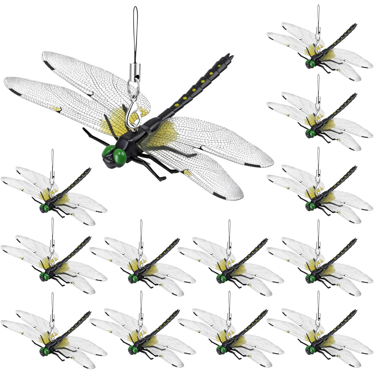 Kowgical dragonfly clip in garden decor adding lifelike charm to plants