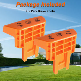 KPALAG park brake knob in package ready for two-sides replacement.