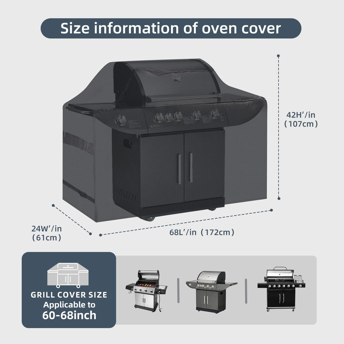 KPT BBQ Cover waterproof and UV-resistant coating preserves color.