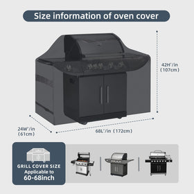 KPT BBQ Cover waterproof and UV-resistant coating preserves color.
