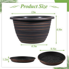 KPUVX 12-inch white finish pot ideal for indoor windowsill gardens