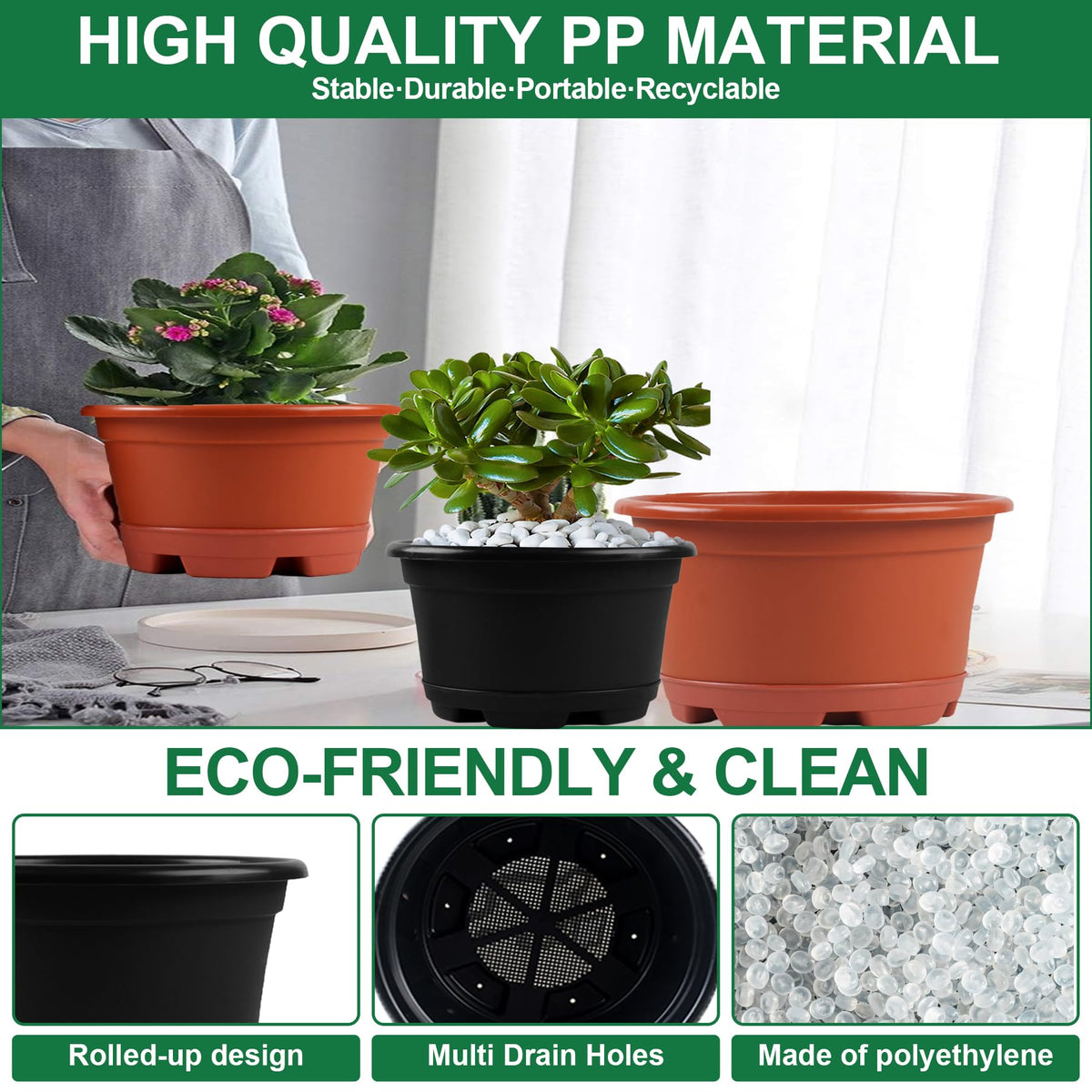 KPUVX pots come in 8.5 to 13 inch sizes for varied plants.