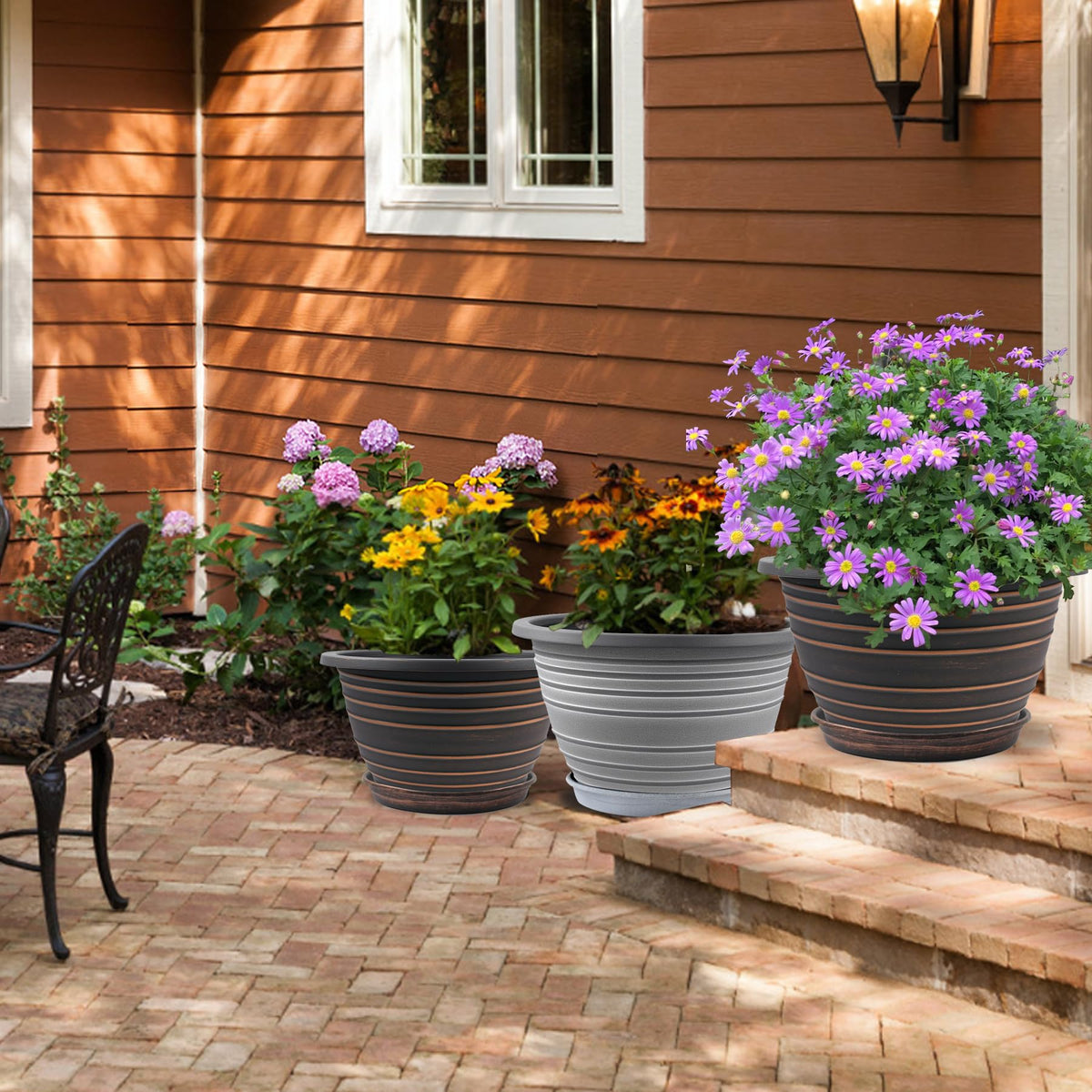 KPUVX three-color set elevates decor while providing ample planting space