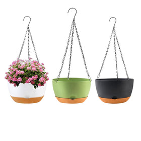 KPUVX 10-inch hanging planter front view showcasing a modern garden decor solution for balconies