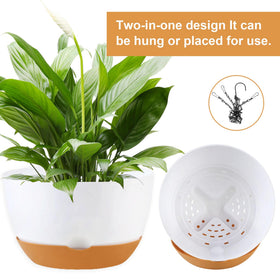 KPUVX hanging kit with iron chains, four white planters for flexible placements.