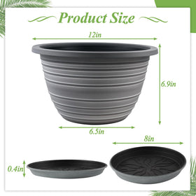 KPUVX large 12-inch planter drainage hole close-up highlights water control features.