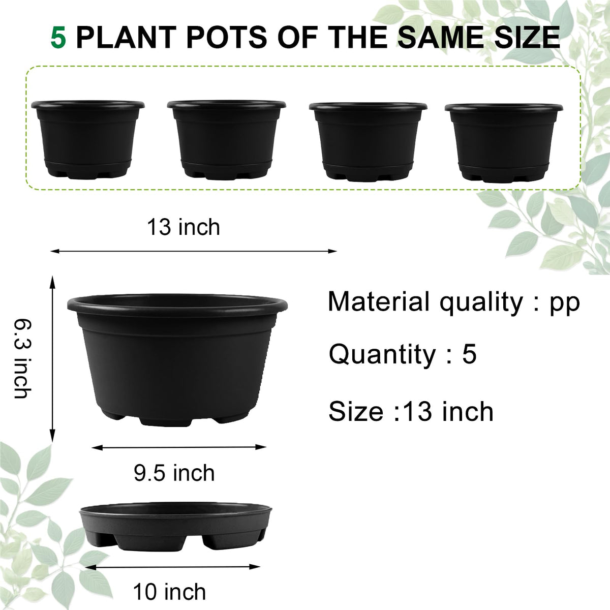 KPUVX 13-inch brown planter shown beside greenery for modern style.