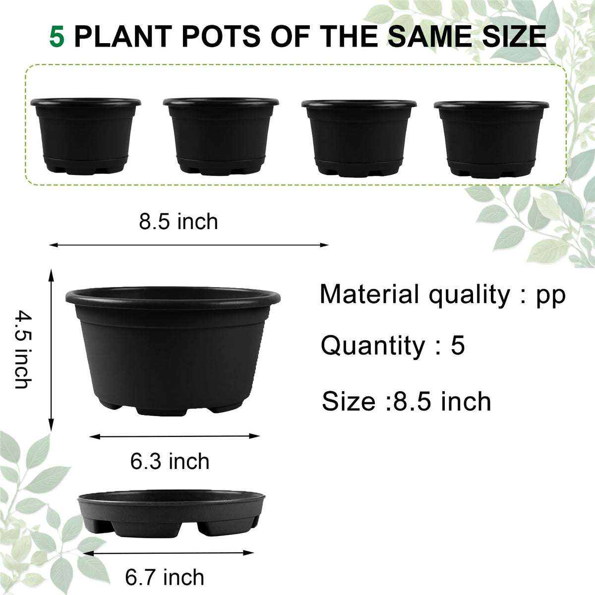 KPUVX plant pot with matching saucer to capture overflow.
