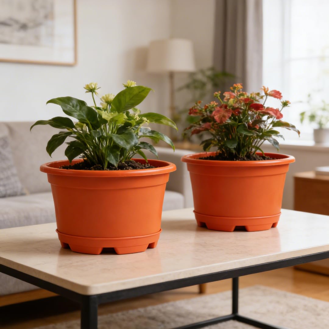 KPUVX saucer tray accompanying planters for spill prevention